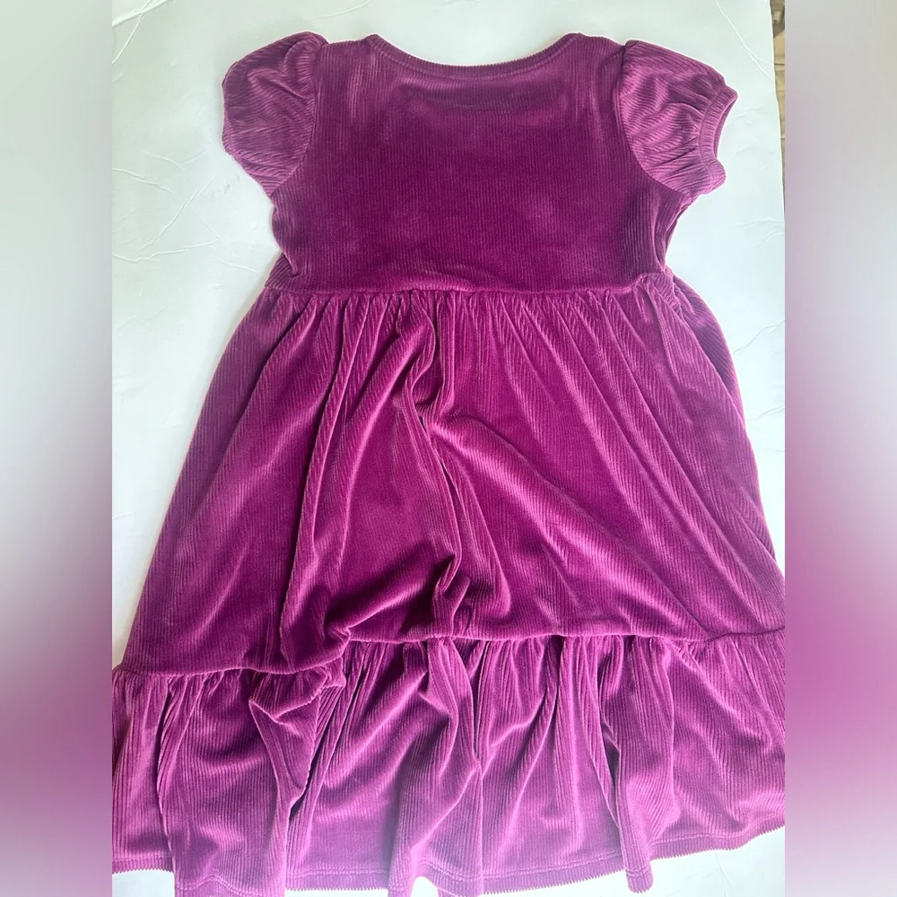 3T Millie Loves Lilly Velvet Tiered Dress in Plum Purple